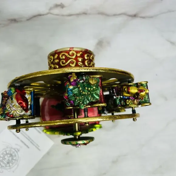 Holiday Home Accents Christmas Ferris Wheel Musical Wind-Up Box Hand Painted
